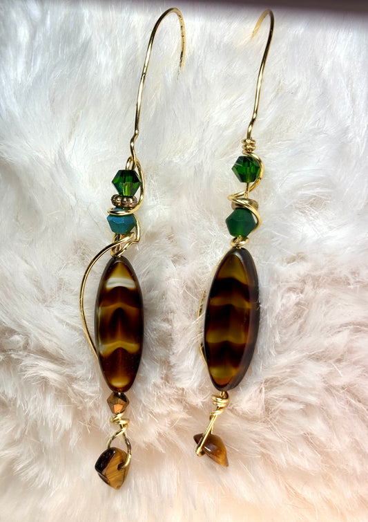 Desert Sovereign:  tiger eye earrings