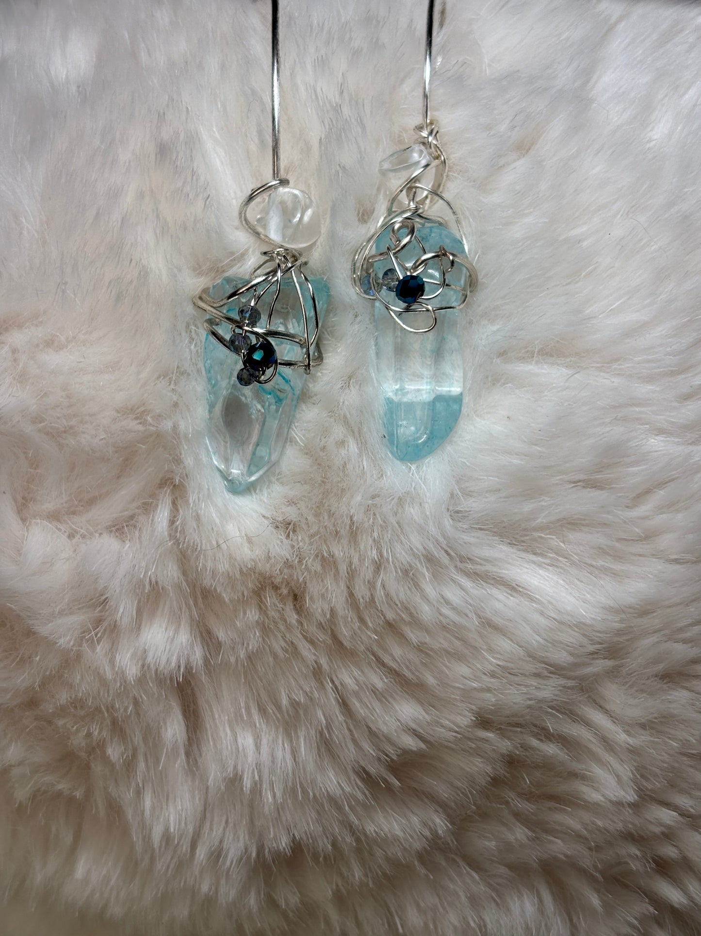 Frozen Waters of the First Age: earring and pendant set