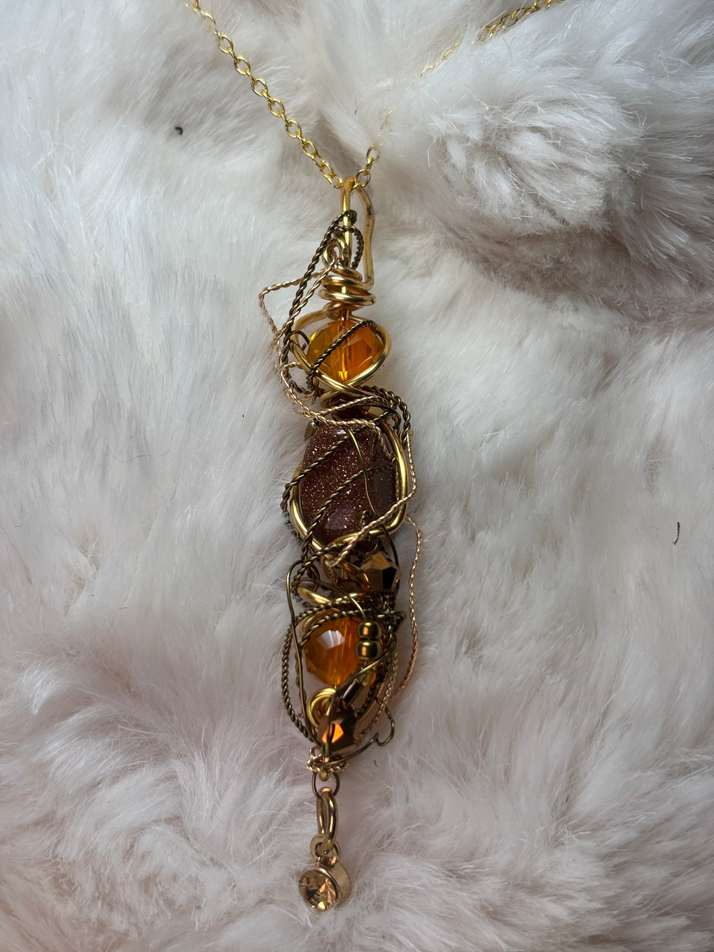 Solar Spell: goldstone pendant                      (set available)