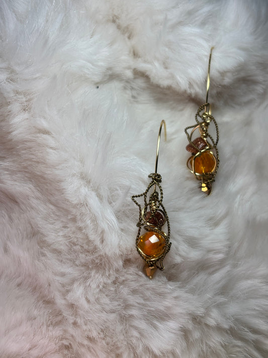 Solar Spell: Goldstone earrings (set available)