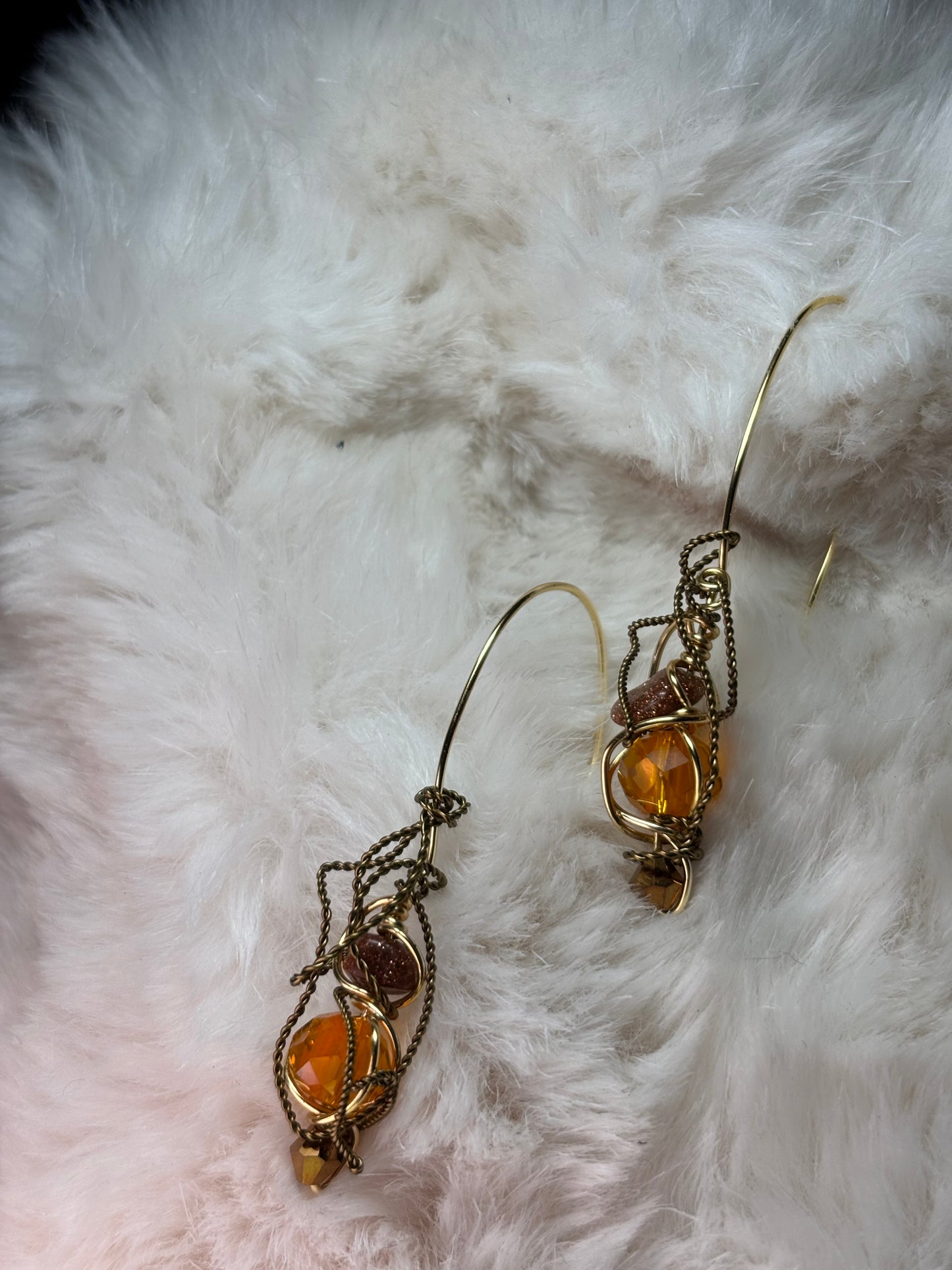 Solar Spell: goldstone pendant                      (set available)