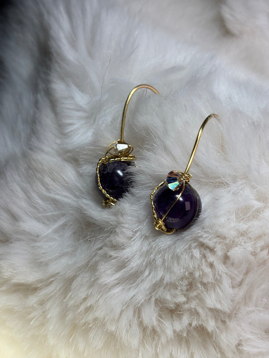 Midnight Crown: amethyst earrings (set available)