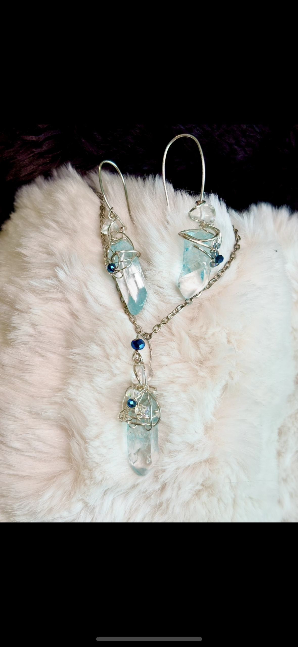 Frozen waters of the first age: earrings (set available)