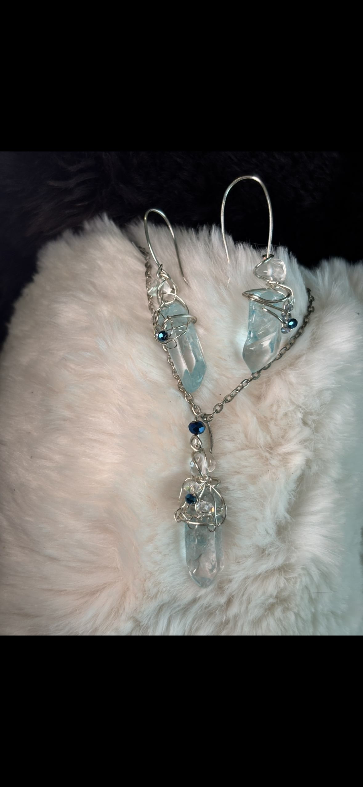Frozen waters of the first age: earrings (set available)