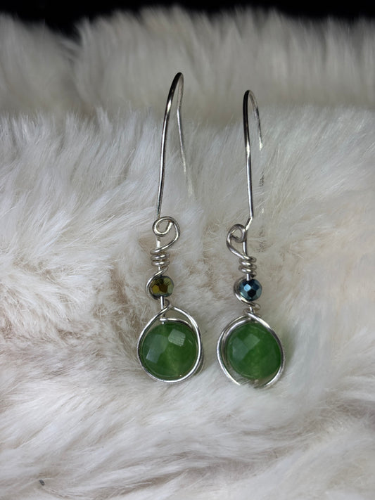 Whispering Vines: Nephrite Jade Earrings