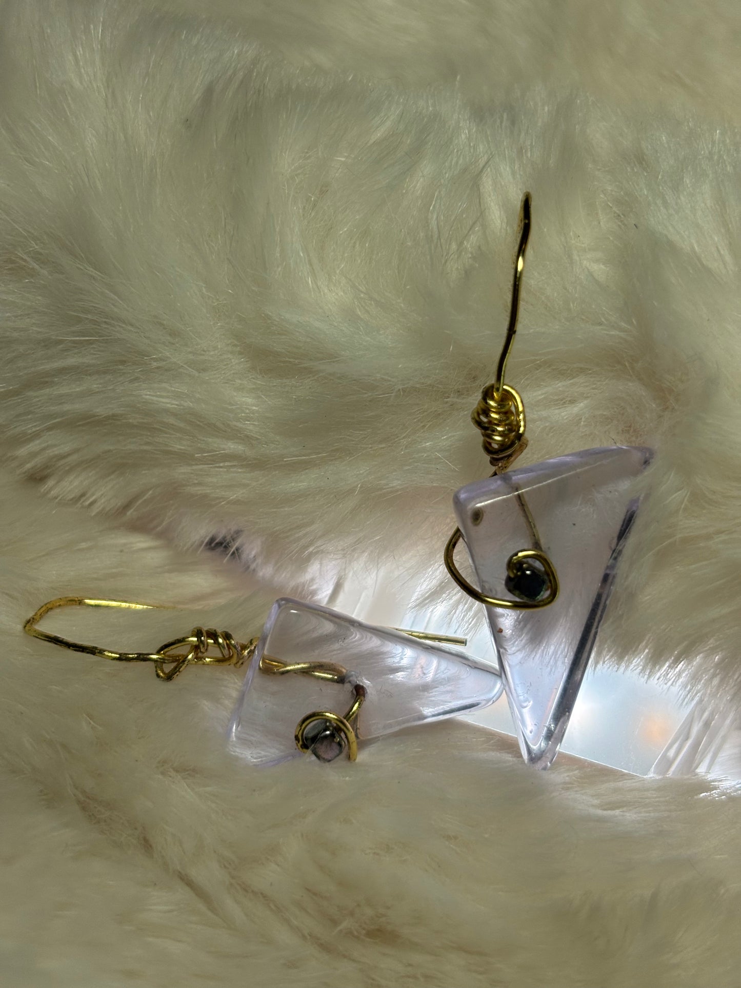 Candy Collection – Violet Light Drops: Irradiated Crystal Earrings
