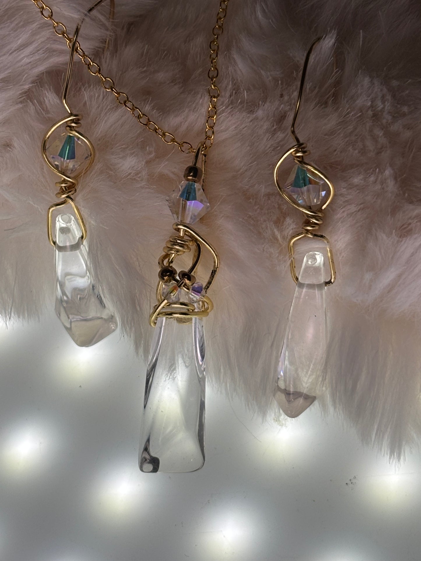 Starfall Icicle: Herkimer diamond earrings (set available)