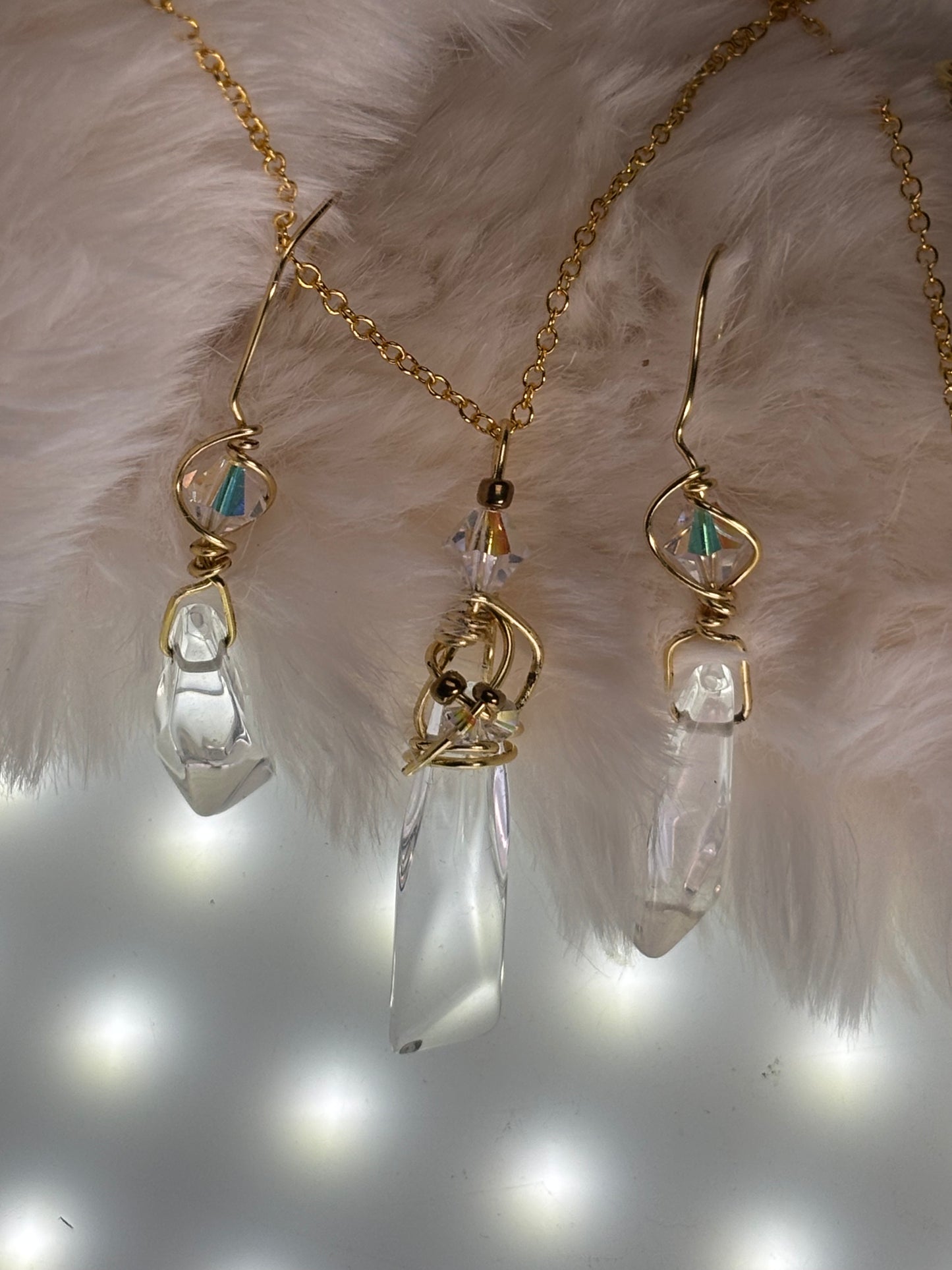 Starfall Icicle: Herkimer diamond earrings (set available)