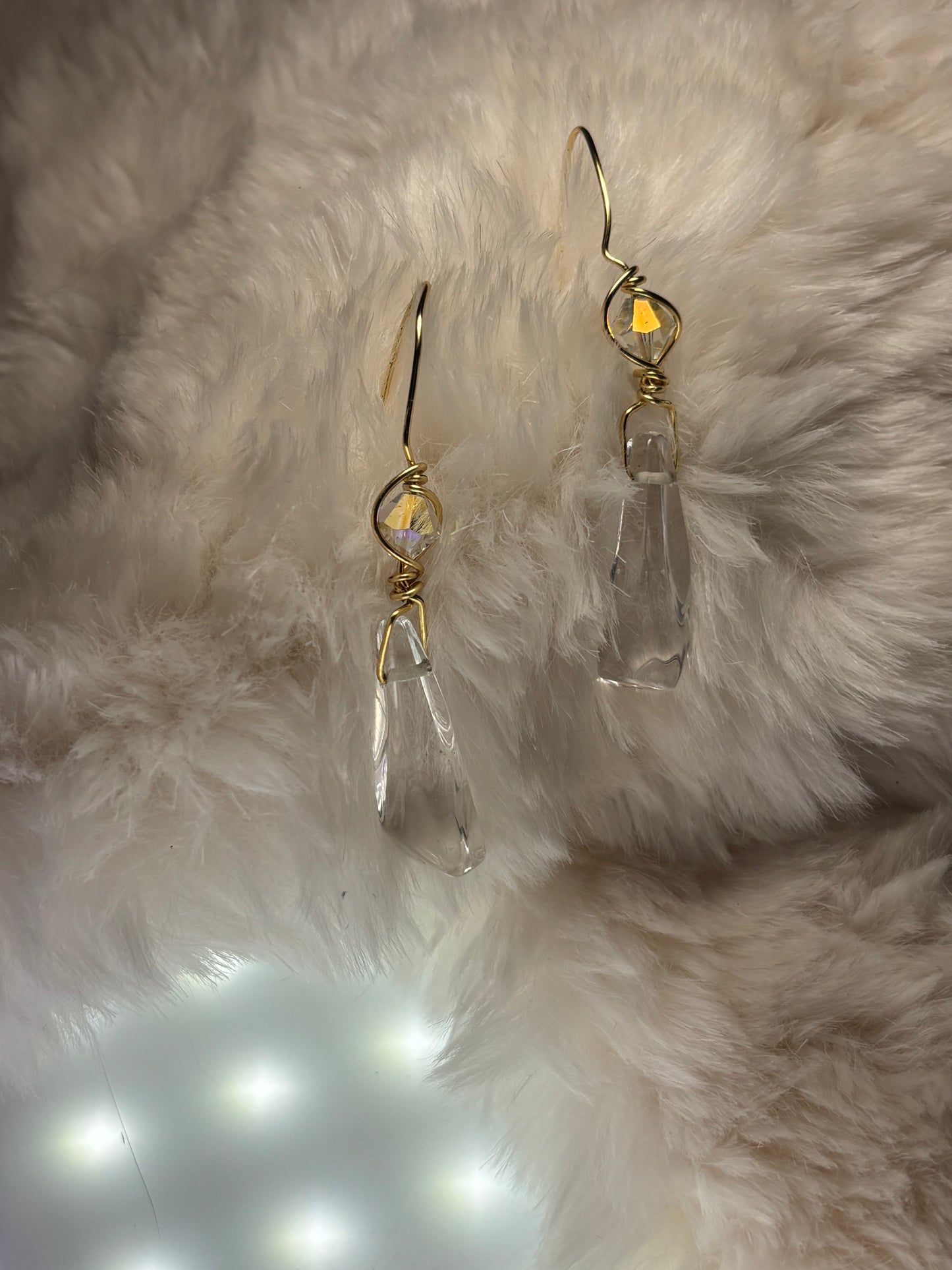 Starfall Icicle: Herkimer diamond earrings (set available)