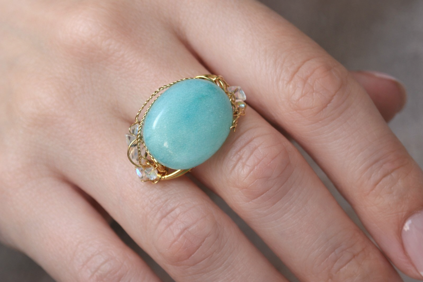 Larimar Ring: tranquil waters ￼