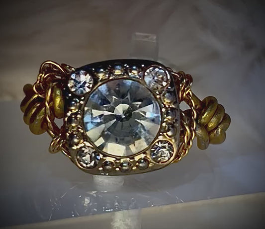 Diamond rhinestone ring:Ice