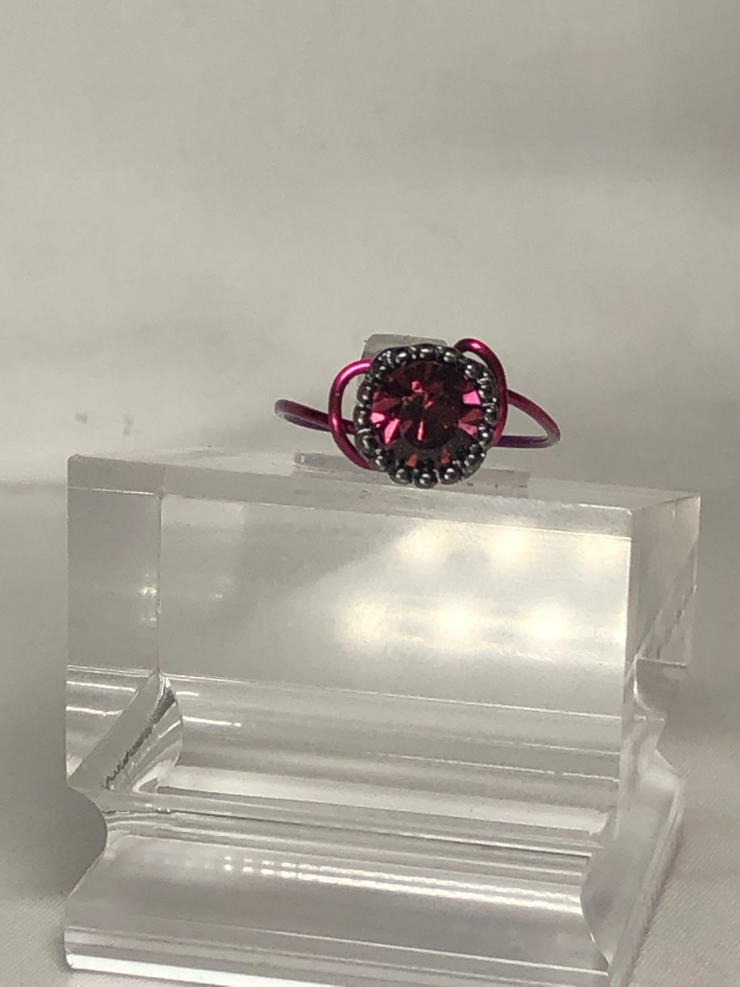 Purple rhinestone ring