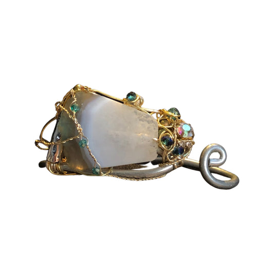 Agate rhinestone bracelet